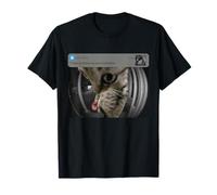 Funny Cat Motion Front Door Meme Boxing Kitty Design T-Shirt