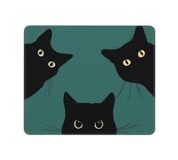 Funny Cat Mouse Pad Square Cute Mouse Pads for Wireless Mouse Small Office Computer Mousepad for Desk Laptop with Non-Slip Rubber Base Mouse Mat, 7.9×9.5 in, 3 Cats (Green)