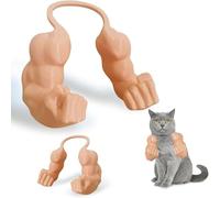 Funny Cat Muscle Arms Costume - 3D Printed Pet Cosplay Accessory, Halloween & Birthday Party Outfit, Neck Hanging Cat Collar with Arms for Kittens & Cats (off white)