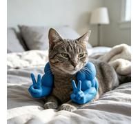Funny Cat Muscle Arms Halloween Costume, 3D Printed Superhero Arms Pet Cosplay Accessory, Lightweight Neck Hanging Costume for Cats，Sky Blue