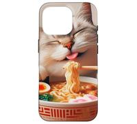 Funny Cat Noodle Fiesta Kitten Anime Ramen Enthusiast Case for iPhone 16 Pro