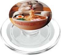Funny Cat Noodle Fiesta Kitten Anime Ramen Enthusiast PopSockets PopGrip for MagSafe
