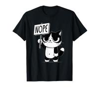 Funny Cat Nope, Grumpy Face Cat, Sarcastic Kids Mom Dad T-Shirt