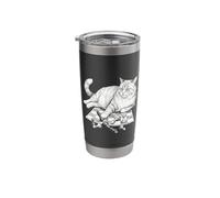 Funny Cat On Chessboard Knocking Over Pieces Chess Player Stainless Steel Insulated Tumbler