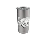 Funny Cat On Chessboard Knocking Over Pieces Chess Player Stainless Steel Insulated Tumbler
