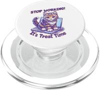 Funny Cat On Laptop Computer Needs Treats Feline Lover PopSockets PopGrip for MagSafe