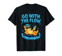 Funny Cat on River tube - Cat chillin and River Tubing T-Shirt