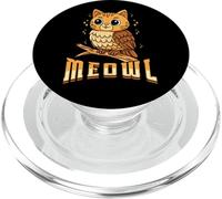 Funny Cat Owl Meme Meowl Internet Brainrot Cursed Vintage PopSockets PopGrip for MagSafe