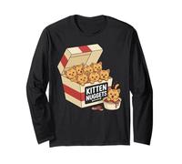 Funny Cat Owner Gift Kitten Nuggets Food Pun Women Girls Long Sleeve T-Shirt