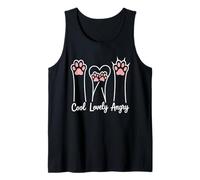 Funny Cat Paw Mood Expressions Angry for Pet Lovers Tank Top