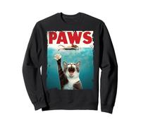 Funny Cat PAWS Parody - Cat Chasing Mouse Humor Cat Lovers Sweatshirt