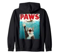 Funny Cat PAWS Parody - Cute Cat Lover Cat Moms Cat Dads Zip Hoodie