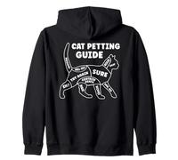 Funny Cat Petting Guide for Pet Owners & Kitty Lovers Zip Hoodie