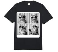 Funny Cat PhotoBooth with Sunglasses Black and White Photo Comfort Colors Adult Heavyweight T-Shirt