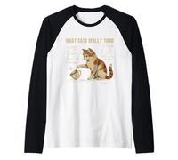 Funny Cat Physics Coffee Design for Nerdy Minds Raglan Baseball Tee