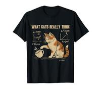 Funny Cat Physics Coffee Design for Nerdy Minds T-Shirt