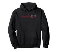 Funny Cat Playing Heartbeat Line Art Animal Lovers Pullover Hoodie