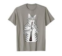 Funny Cat Playing Oboe Player Musician Men Women Kids Boys T-Shirt