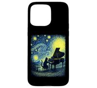Funny Cat Playing Piano Pianist Musician Teacher Enthusiast Case for iPhone 15 Pro Max