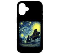 Funny Cat Playing Piano Pianist Musician Teacher Enthusiast Case for iPhone 16