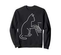 Funny Cat Playing Piano Pianist Musician Teacher Enthusiast Sweatshirt