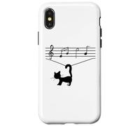 Funny Cat Playing with Music Notes Funny Cats Case for iPhone X/XS