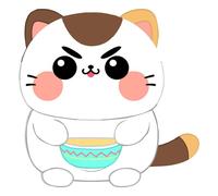 Funny Cat Plush Figure Cat with Soup 25 cm