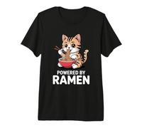 Funny Cat Powered by Ramen Noodle Lover Premium T-Shirt