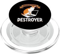 Funny Cat Productivity Destroyer Cat Lover Humor Kitty PopSockets PopGrip for MagSafe
