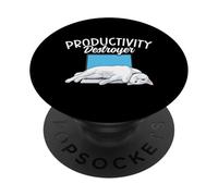 Funny Cat Productivity Destroyer Cat Owner Humor Cat Lover PopSockets Adhesive PopGrip