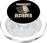 Funny Cat Productivity Destroyer Cat Owner Humor Cat Lover PopSockets PopGrip for MagSafe