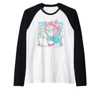 Funny Cat Programmer Coding Laptop Hacker Aesthetic Raglan Baseball Tee