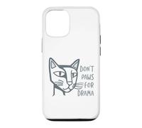 Funny Cat Pun Don't Paws for Drama Case for iPhone 12/12 Pro