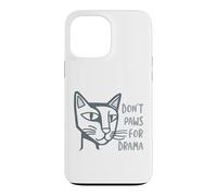 Funny Cat Pun Don't Paws for Drama Case for iPhone 13 Pro Max