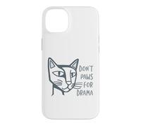 Funny Cat Pun Don't Paws for Drama Case for iPhone 14 Plus