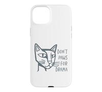 Funny Cat Pun Don't Paws for Drama Case for iPhone 15 Plus
