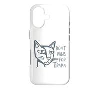 Funny Cat Pun Don't Paws for Drama Case for iPhone 17