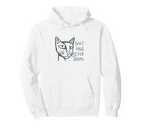 Funny Cat Pun Don't Paws for Drama Pullover Hoodie