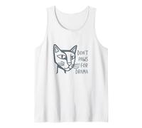 Funny Cat Pun Don't Paws for Drama Tank Top