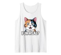 Funny Cat Pun Fur Real Design for Calico Cat Lovers Tank Top