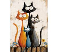 Funny Cat Puzzles for Adults 1000 Pieces, Cute Kitten Art Jigsaw Puzzles, Impossible Hard Difficult Challenging Animal Aesthetic Puzzle