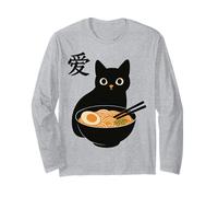 Funny Cat Ramen Graphic Japanese Kawaii Manga Anime Long Sleeve T-Shirt