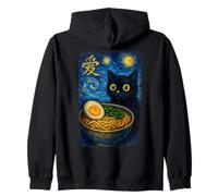 Funny Cat Ramen Graphic Japanese Kawaii Manga Anime Zip Hoodie