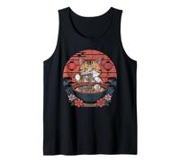 Funny Cat Ramen Graphic Tee Japanese Kawaii Anime Noodle Tank Top