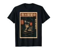 Funny Cat Ramen Japanese Art Anime Ukiyo-e Graphic T-Shirt