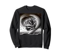 Funny Cat Riding a Shark in Tornado Meme Sweatshirt