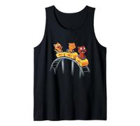 Funny Cat Riding Roller Coaster Graphic Kitty Lover Tank Top