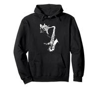 Funny Cat Saxophone Jazz Musician Sax Pullover Hoodie