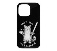 Funny Cat Saying Okay I’m Here Where The Dragon Case for iPhone 13 Pro
