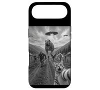 Funny Cat Selfie Bigfoot Running From T Rex And UFOs Case for iPhone Air